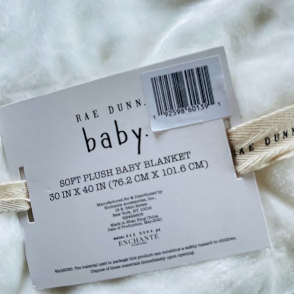 RAE DUNN BABY Plush Nursery "Lil Man" Blanket NWT - Picture 5 of 6